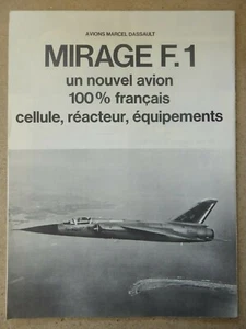 10/1967 PUB AVIONS MARCEL DASSAULT MIRAGE F1 SNECMA ATAR ORIGINAL FRANZÖSISCHE ANZEIGE - Bild 1 von 1