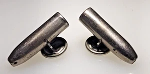 Vintage Antique Victorian Silver Tone Bullet Cufflinks signed B. SCI G - Picture 1 of 2
