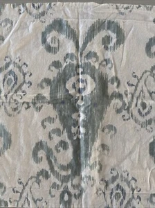 Pottery Barn Ikat Muted Green Blue King Pillow Sham Linen Cotton 4327409 - Picture 1 of 6