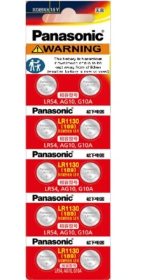 Panasonic LR1130 LR54 AG10 G10A 189 1.5V Alkaline battery Compliant Battery - image 1 of 3