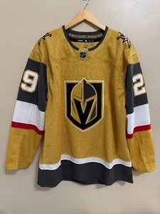 Adidas NHL Fleury Vegas Golden Knights Gold Metallic Jersey HA0450 Size 54 $230 - Picture 1 of 12