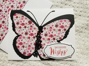 Handcrafted butterfly wedding wishes greeting card - Picture 1 of 2