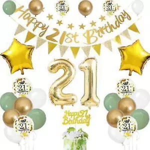 21th Birthday Party Decorations for Men Women-Happy 21st Birthday Banner - Picture 1 of 8