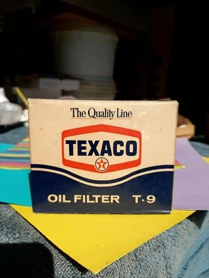 Filtro de aceite Texaco Vintage NOS T-9 sin abrir sellado superior e inferior en caja Foto 1 de 4
