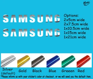 SAMSUNG Decals Stickers Metallic Chrome Effect logo die cut best gifts - Picture 1 of 2