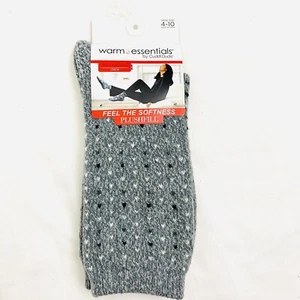 Warm Essentials by Cuddl Duds Leg Layering Knit Crew Socks Spotted 4-10 Gray - Picture 1 of 7