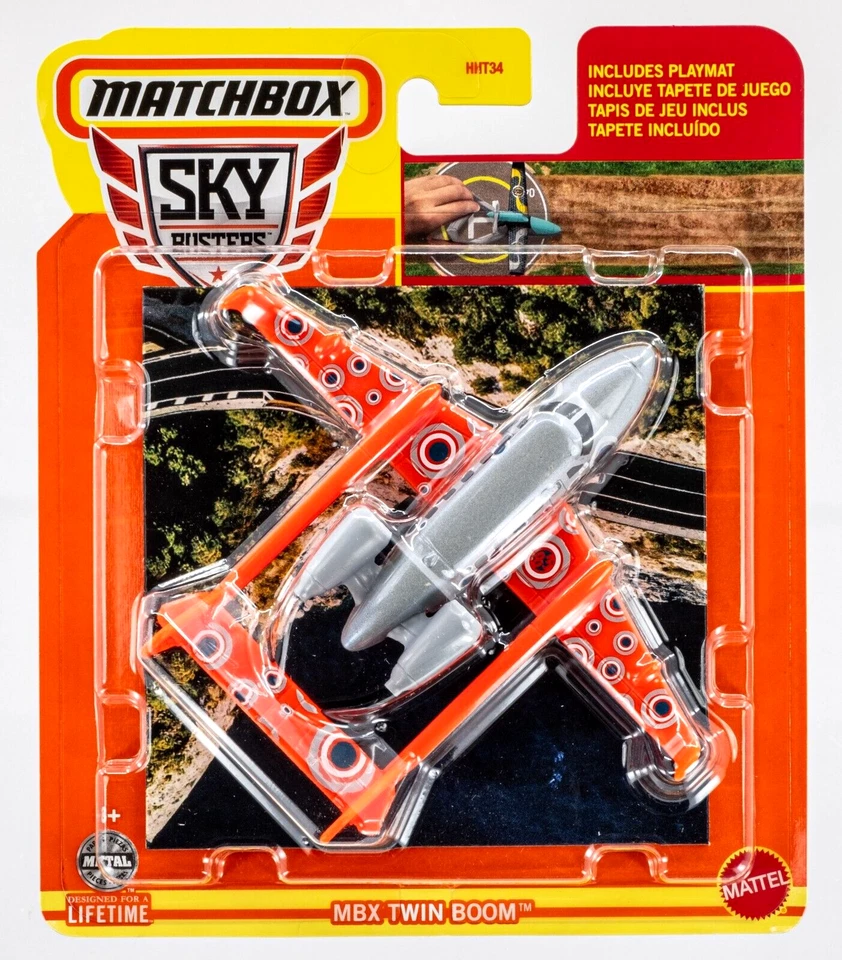 Matchbox Sky Busters® #25 MBX Twin Boom™ 2024 NARANJA | GRIS | FSC Foto 1 de 1
