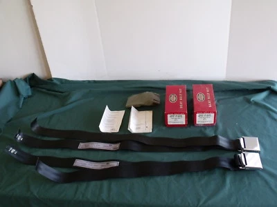 NOS 1963 1964 Ford Galaxie Black Seat Belts Rotunda FoMoCo 63 64 Foto 1 de 4