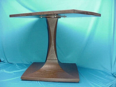 GUSDORF Vintage MCM Retro Swivel TV Stereo Game Side Table Tulip Stand Woodgrain - Image 1 of 4