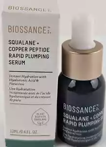 Biossance Squalane + Copper Peptide Rapid Plumping Serum 12ml / 0.4 fl oz Travel - Picture 1 of 4