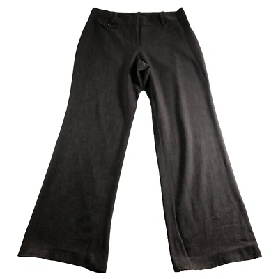 Женские изогнутые брюки Ann Taylor размер 8 серые плоские спереди с высоким подъемом расклешенные эластичные - Изображение 1 из 4