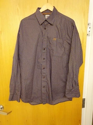 Camisa de Vestir Cinch Azul Con Blanco, Marrón Y Negro Lunares Talla Lg L/S... Foto 1 de 4