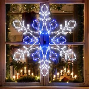 Christmas Snowflake Lights Outdoor Decoration - Outdoor Waterproof Christmas Lig - Picture 1 of 7