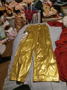 2010 Rey Mysterio Wrestling Pants Youth Gold 22 waist 35 long 26.5 inseam - Picture 1 of 13
