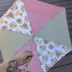 Matilda Jane Umbrella colorful floral stripes has flaws but works - Picture 1 of 12