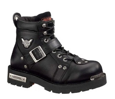 Harley Davidson Men's Brake Buckle 6" Motorcycle Boots Black D91684 - Image 1 of 4