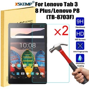 2Pcs Lenovo Tab 3 8 Plus/ P8 TB-8703F 9H Tempered Glass Film Screen Protector - Picture 1 of 16