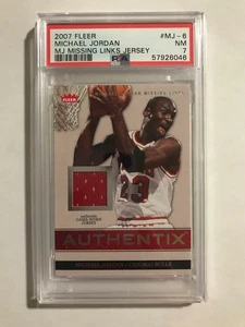 2007 Fleer Authentix Missing Links Michael Jordan Game-Worn Jersey #MJ-6 - PSA 7 - Bild 1 von 2