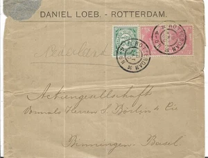 NIEDERLANDE 1900 BRIEF MIT 5c +21/2c AUS ROTTERDAM NACH BASEL REF 3785 - Bild 1 von 2