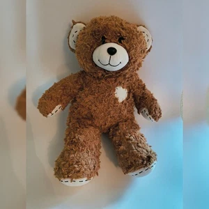 Build a Bear Plush Brown Teddy Bear Stuffed Animal White Stitched Paws & Heart   - Picture 1 of 2