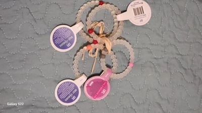 Set of 4 NEW Balanced Your Life Bracelets, Clear/ Red/Pink/Orange. Sizes S, L. - Image 1 of 3