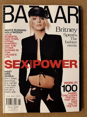 Harper’s Bazaar US Magazine Britney Spears August 2001 Vintage American Fashion  - Imagem 1 de 2
