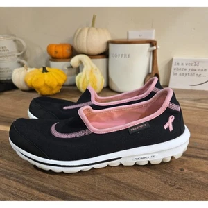 Zapatos sin cordones Skechers Go Walk Deluxe para mujer negro rosa cinta cómodos talla 7,5 - Imagen 1 de 9