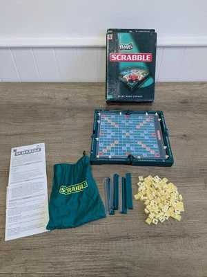Travel Scrabble Board Game - Mattel - Hard Plastic Case - Complete - 2005 - Image 1 of 4