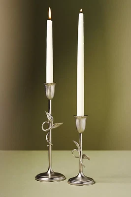 Anthropologie Hera Silver Metal Candleholders Set of 2 Candle holders NEW IN BOX - Image 1 of 4