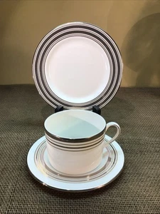 Lenox - Kate Spade "Downing Street" set tazze e piattini piatti e piatto burro/deserto - Foto 1 di 5