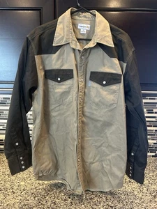 Camisa a Presión Carhartt Perla Calce Relajado Para Hombre Talla Grande Sarga Gruesa 2 Tonos S209 - Imagen 1 de 5