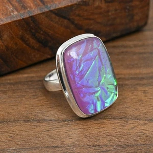 Wonderful Pink Triplet Opal Gemstone Handmade 925 Solid Silver Ring Jewelry - Picture 1 of 4