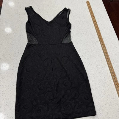 Mystic Black Embellished Mini Dress S Y2K 90s Mesh Club Whimsigoth Fairygrunge - Image 1 of 4