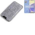 Felt case sleeve for HTC Wildfire E2 Play grey protection pouch