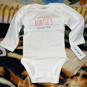 Carter's Baby Girl  12 Months! Already Auntie's Favorite Bodysuit! New W Tags! - Picture 1 of 8