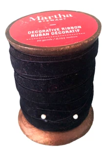 Martha Stewart Decorative Ribbon Velvet Navy Red Fleck 10 Yd x.5 in Wooden Spool - Picture 1 of 4