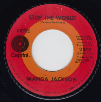Wanda Jackson 7" "Stop The World / Who Shot John" Capitol (2872) NM - Image 1 of 2