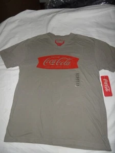 Coca Cola Coke V-Neck T-Shirt Drink Coca Cola A Sign Of Good Times Large NWT - Picture 1 of 2