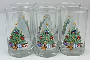 Corelle Christmas Tumblers Glasses Corning Holiday Magic 6 Set Tree 8 OZ EUC HTF - Picture 1 of 9