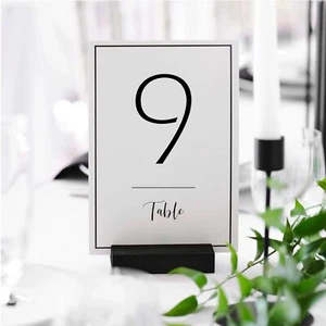 15 PCS White Wedding Table Numbers with Holders 5x7" Acrylic Reception Set - Picture 1 of 9