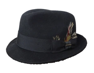 Scala Homburg Godfather Vintage U.S.A. Made 100% Wool Felt Fedora Hat Men's LG - Picture 1 of 12