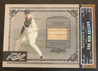 Curt SCHILLING🔥2005 Playoff Prime Cuts Bat Relic #63 6/50 Red Sox - Image 1 of 2