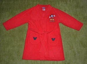 Mickey Mouse Bathrobe Pockets Red Fleece Youth Medium 6/7 - Picture 1 of 9