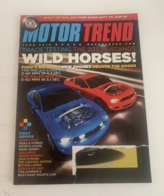 MotorTrend June 2010 Magazine Ripped Cover 158 Pages Ford RAM Mustang Honda - Image 1 of 4