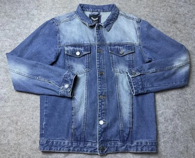 Brave Soul Jean Jacket Womens Large Blue Denim Button Up Streetwear Long Sleeve - Image 1 of 4