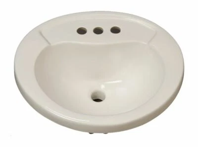 Fregadero de baño Mirabelle MIRPR454WH 20" de porcelana con desbordamiento Foto 1 de 4