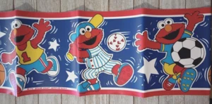 Sesame street elmo sports wall border partial roll prepasted 4 feet new - Picture 1 of 2