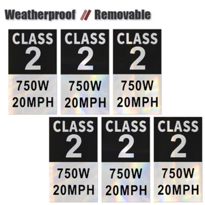 Electric Bicycle Frame (3 Stickers a Pack) E-Bike Class 2 Stickers Decals 2pack - Picture 1 of 8