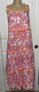 Girls Melon Floral 3 Tiered Dress Size XL (14-16)plus - Picture 1 of 3