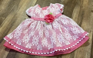Süßes Herz Rose Baby Mädchen Kleid 24 Monate rosa und Spitze mit Rosenblüte - Bild 1 von 7